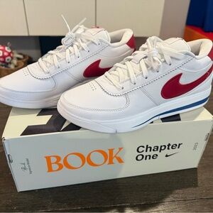 Nike Men’s Book 1 Forrest Gump Cortez  White & Red Low-Top Sneakers
